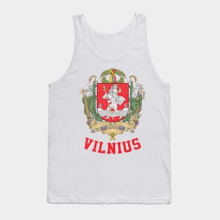 Vilnius - Vintage Distressed Style Crest Design Tank Top